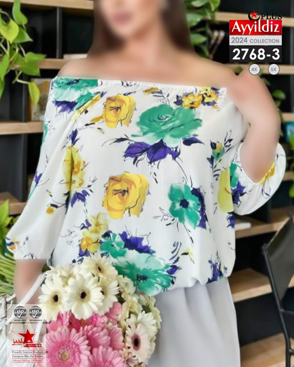 شومیز مجلسی زنانه سایز بزرگ کد 2768