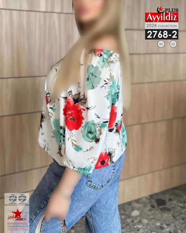 شومیز مجلسی زنانه سایز بزرگ کد 2768