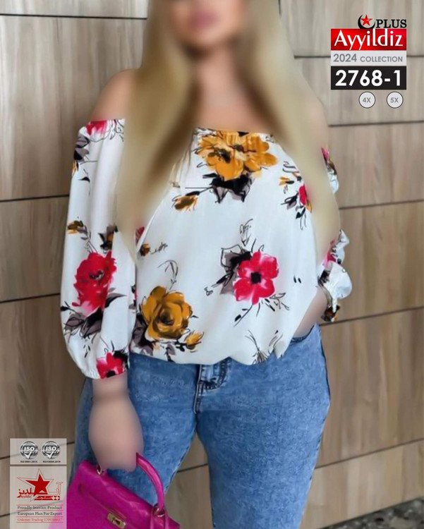 شومیز مجلسی زنانه سایز بزرگ کد 2768