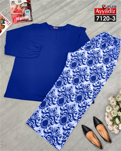 ست بلوز شلوار زنانه سایز بزرگ کد 7120