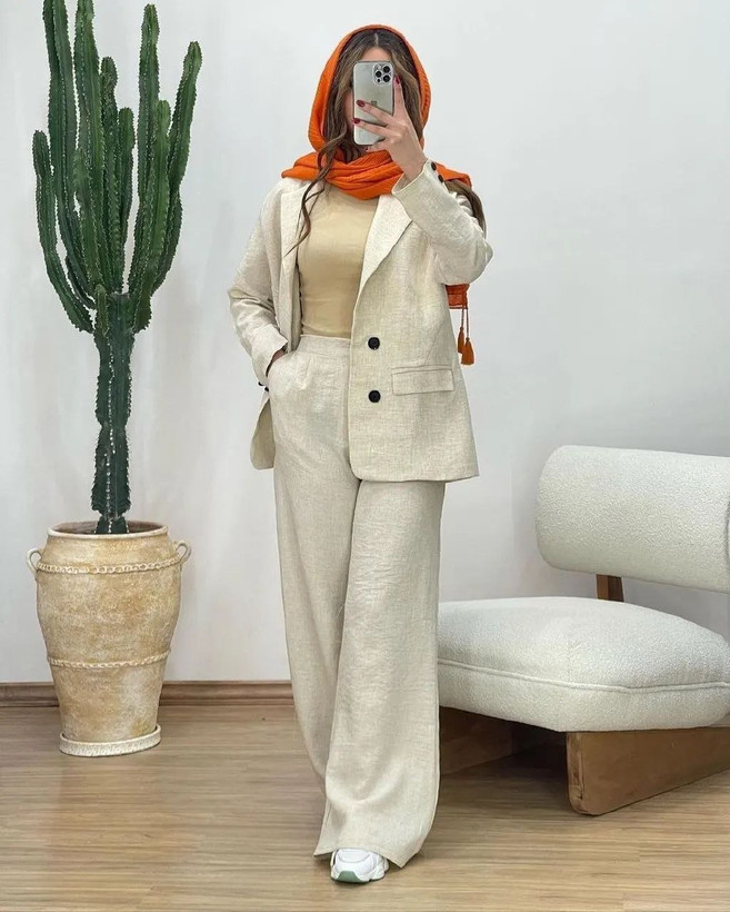 ست کت و شلوار زنانه اسپرت مدل فروردین