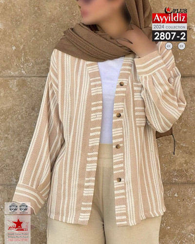 مانتو کتی جلو دکمه زنانه سایز بزرگ کد 2807