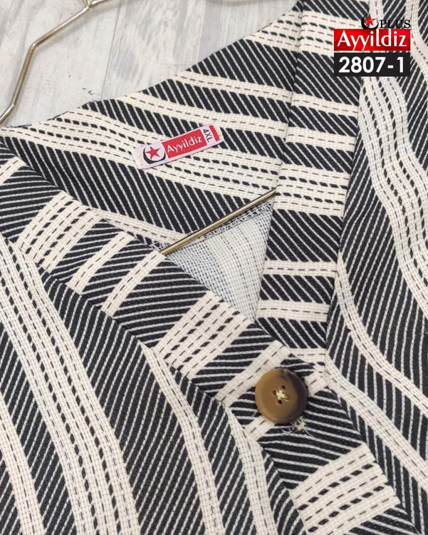 مانتو کتی جلو دکمه زنانه سایز بزرگ کد 2807