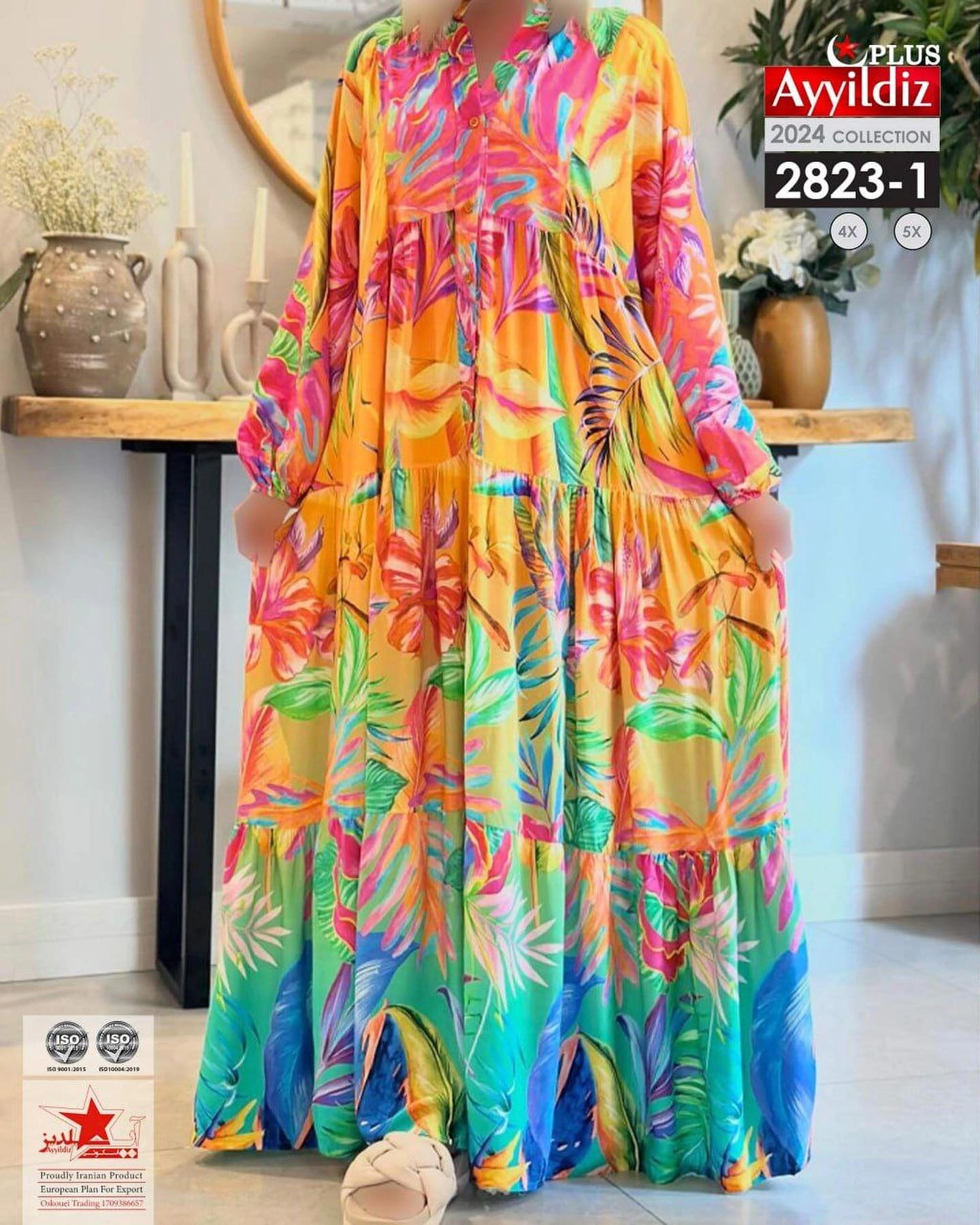 پیراهن مجلسی زنانه سایز بزرگ کد 2823