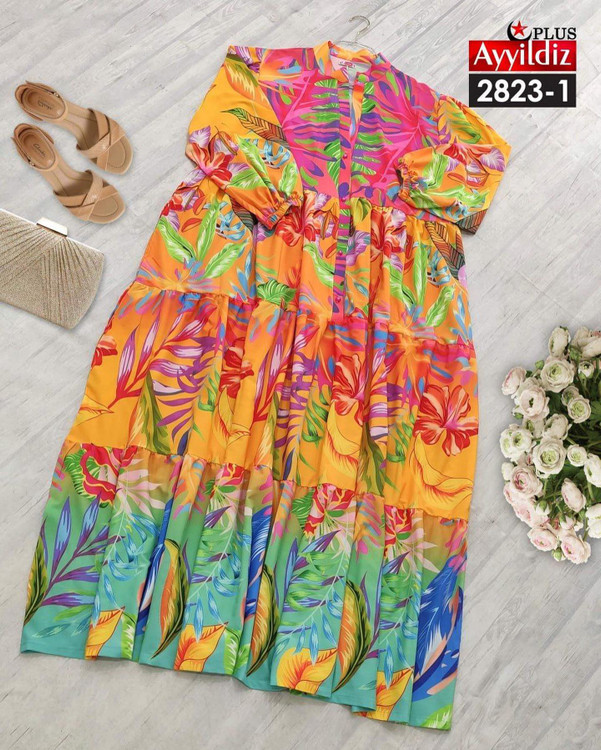 پیراهن مجلسی زنانه سایز بزرگ کد 2823