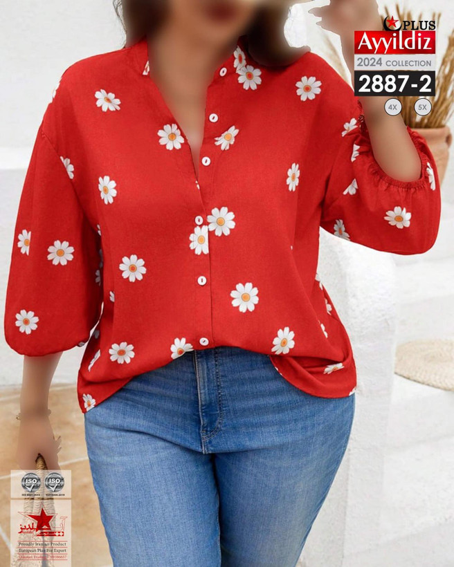 شومیز مجلسی زنانه سایز بزرگ کد 2887
