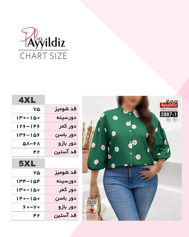 شومیز مجلسی زنانه سایز بزرگ کد 2887