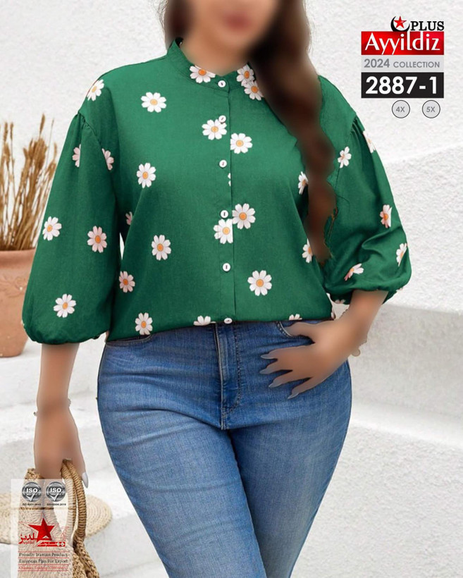 شومیز مجلسی زنانه سایز بزرگ کد 2887