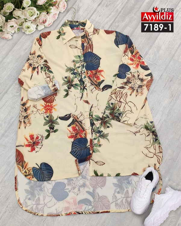 مانتو / تونیک / جلو دکمه زنانه سایز بزرگ کد 7189