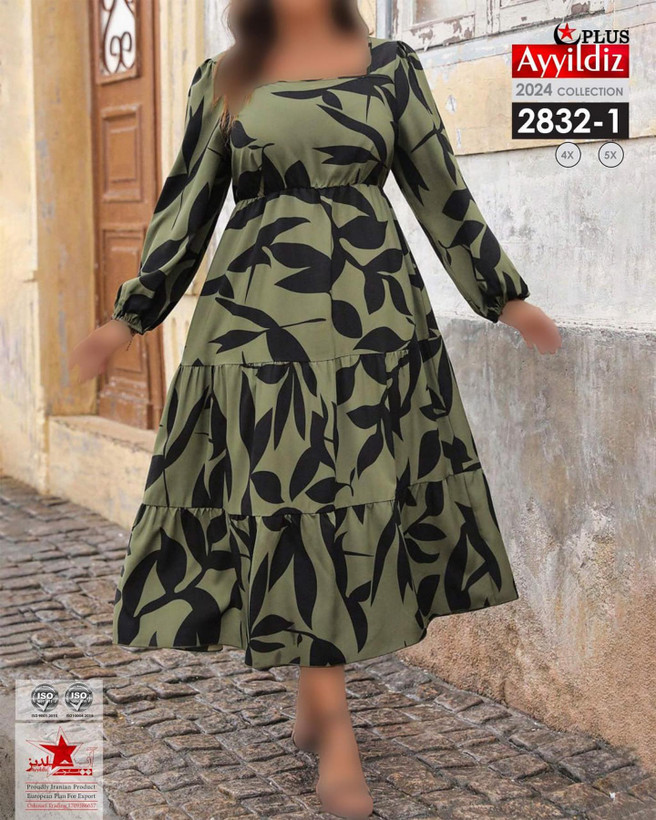 پیراهن مجلسی زنانه سایز بزرگ کد 2833