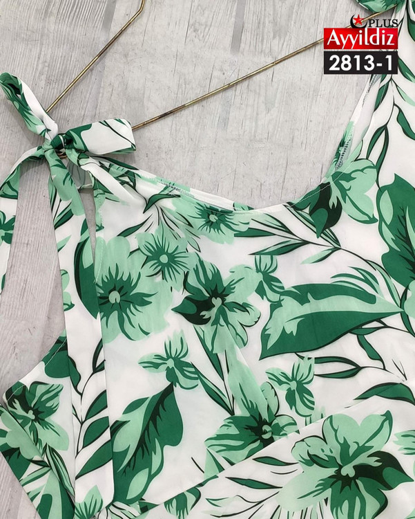 پیراهن ساحلی سر شانه گره ای سایز بزرگ کد 2813