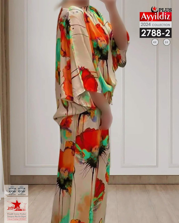 ست بلوز شلوار خنک زنانه سایز بزرگ کد 2788