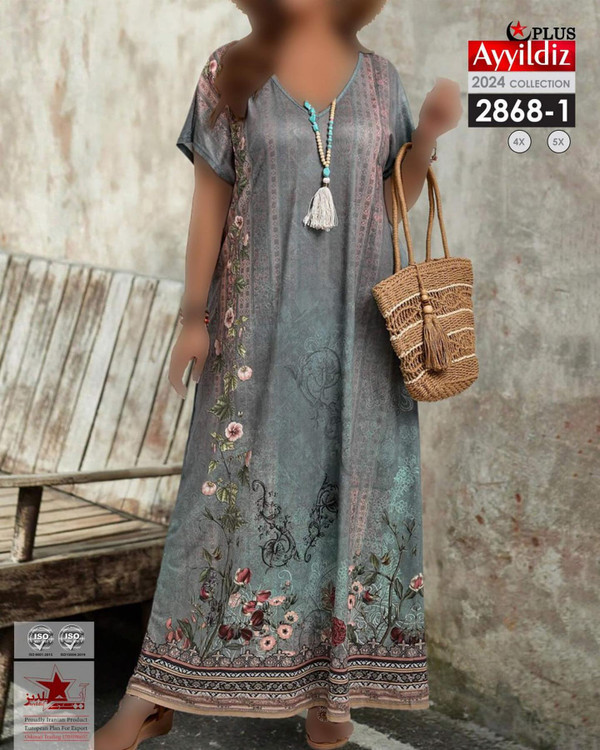 پیراهن مجلسی ساحلی زنانه سایز بزرگ کد 2868