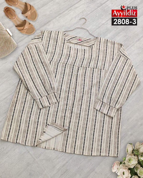 مانتو زنانه جلو دکمه سایز بزرگ کد 2808