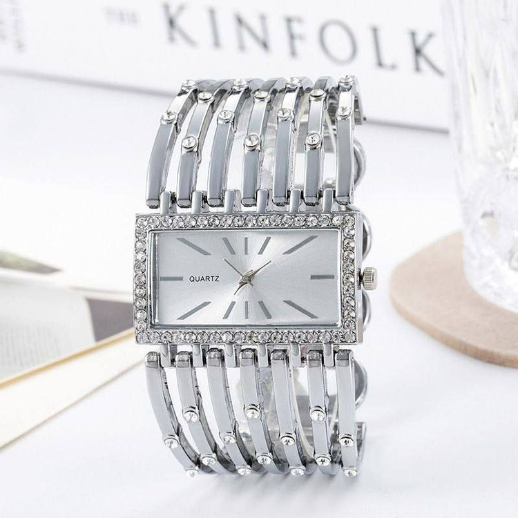 ساعت زنانه شیک نگین دار مدل تیفانی مکعبی