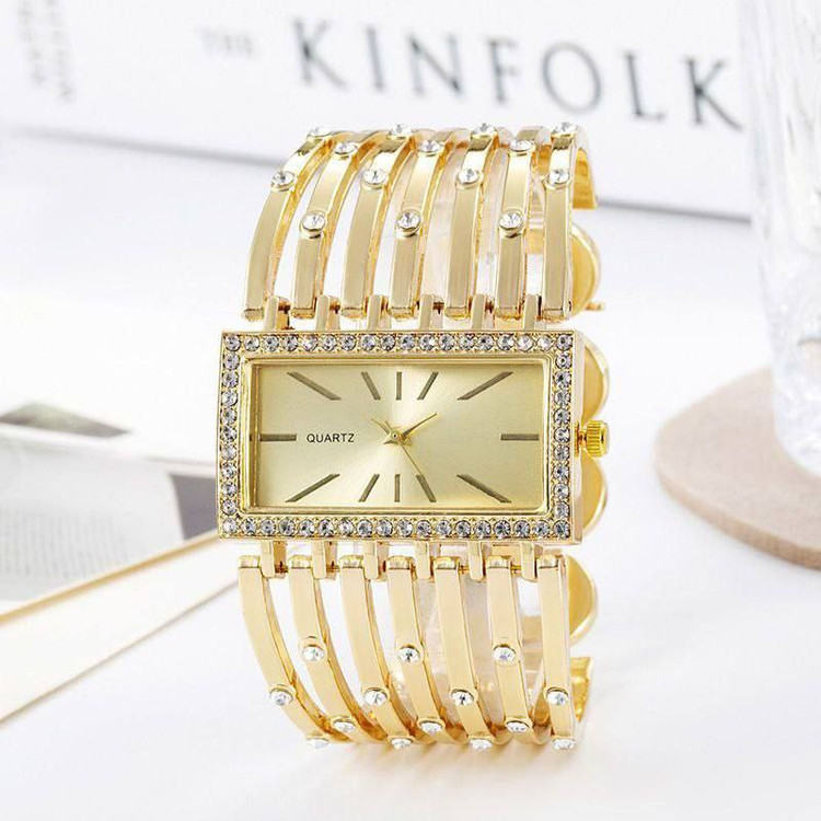 ساعت زنانه شیک نگین دار مدل تیفانی مکعبی