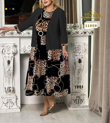 ست پیراهن و کت مجلسی زنانه سایز بزرگ کد 11959/1