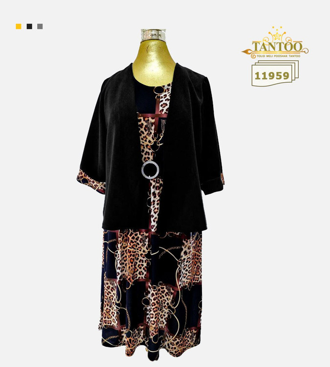 ست پیراهن و کت مجلسی زنانه سایز بزرگ کد 11959/1