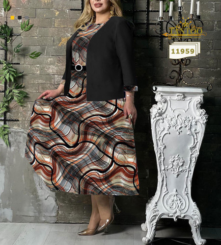 ست پیراهن و کت مجلسی زنانه سایز بزرگ کد 11959/3