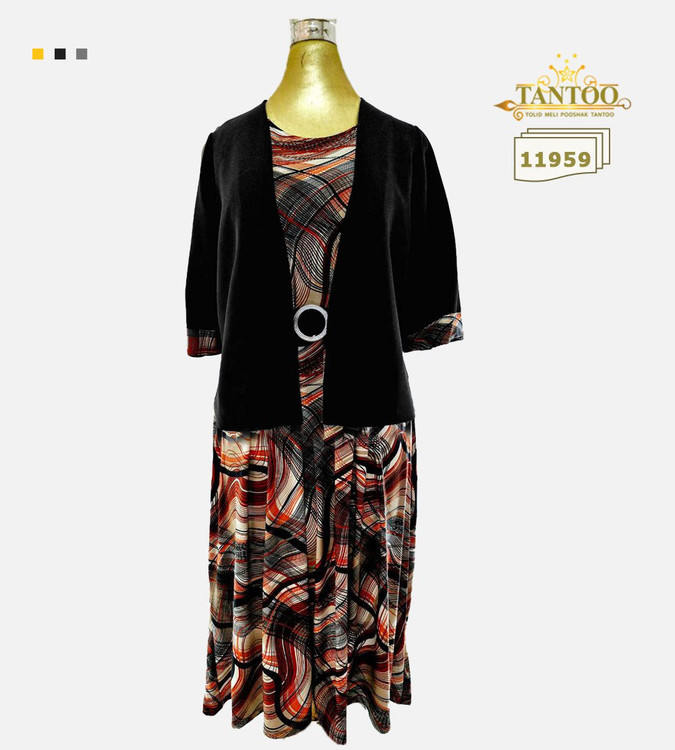 ست پیراهن و کت مجلسی زنانه سایز بزرگ کد 11959/3