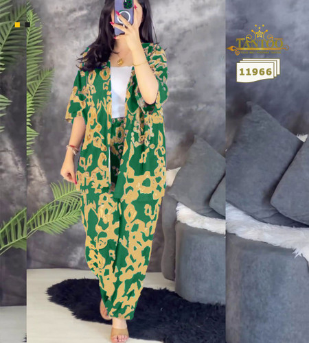 ست دوتکه رویه و شلوار زنانه جلوباز سایزبزرگ کد 11960/6