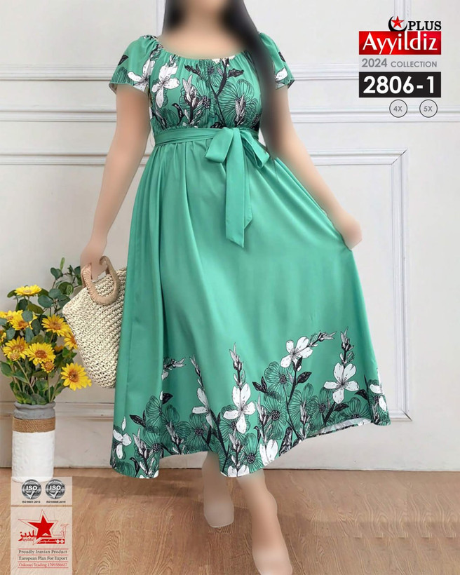 پیراهن ساحلی زنانه سایز بزرگ کد 2806