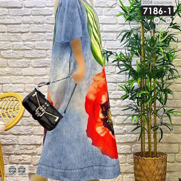 پیراهن ساحلی طرح لی سایز بزرگ کد 7186