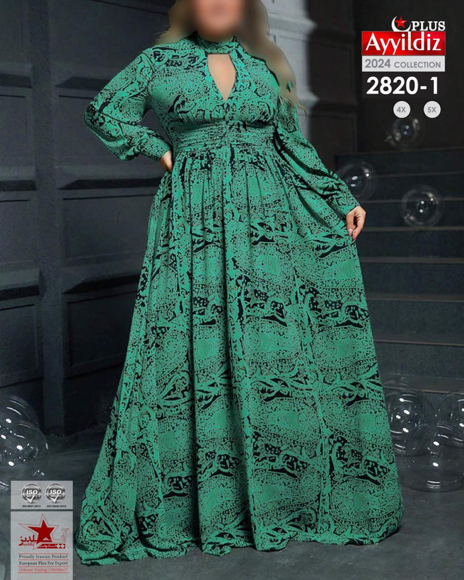 پیراهن مجلسی بلند سایز بزرگ کد 2820