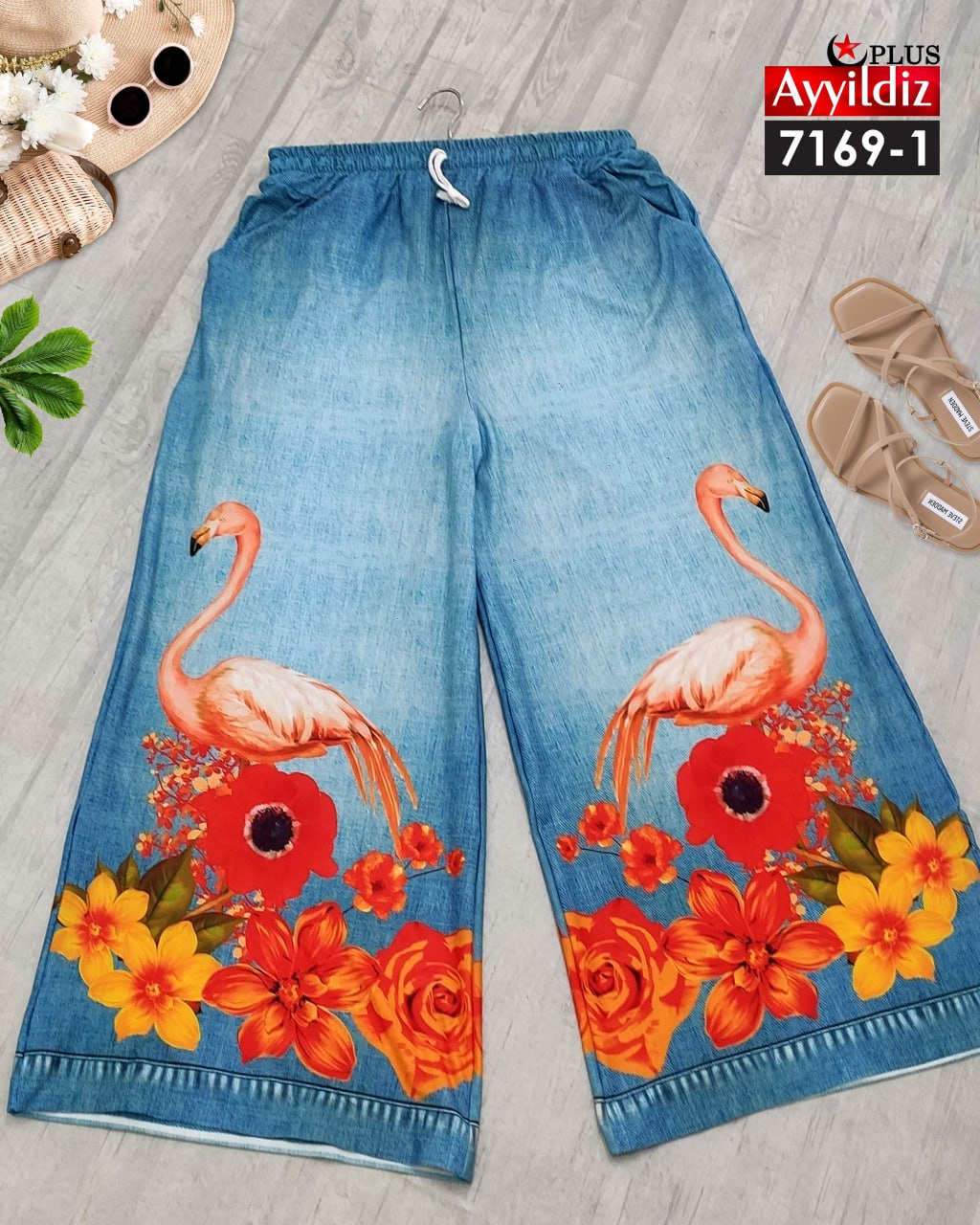 شلوار بگ نخی طرح لی سایز بزرگ کد 7169