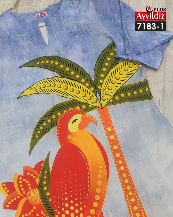 پیراهن ساحلی جلو دکمه طرح لی سایز بزرگ کد 7183