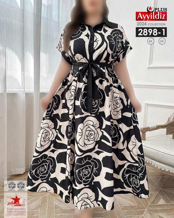 پیراهن مجلسی زنانه سایز بزرگ کد 2898
