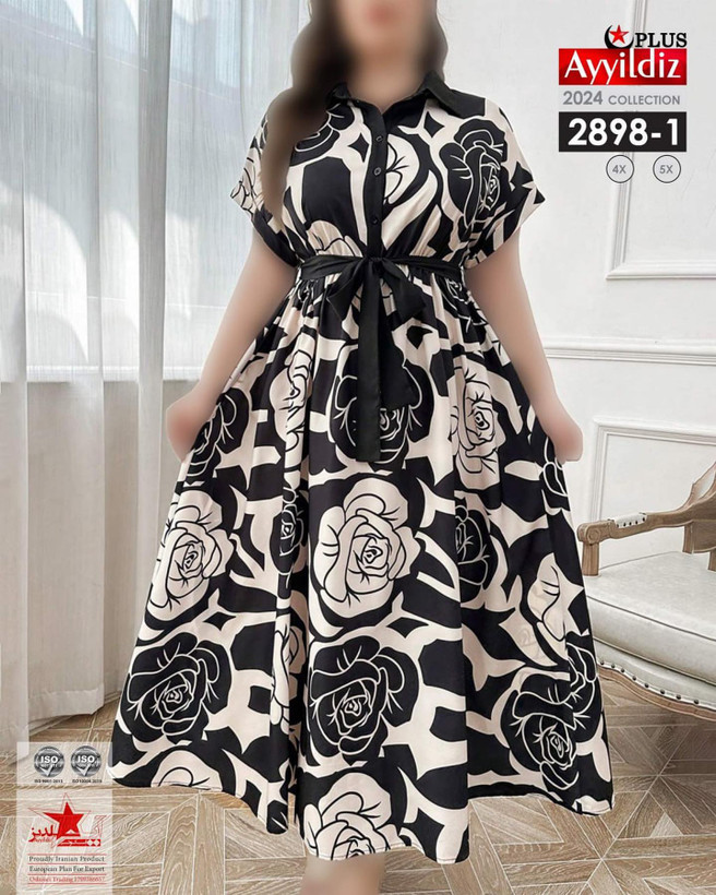 پیراهن مجلسی زنانه سایز بزرگ کد 2898