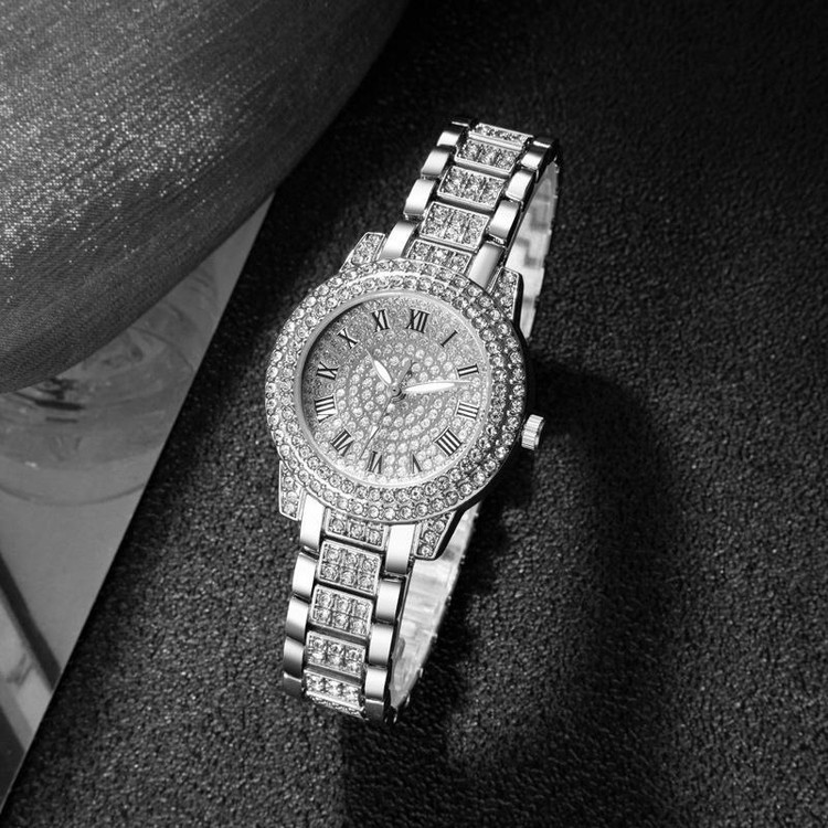 ساعت زنانه برند جینوا بند استیل نگین دار کد 7540