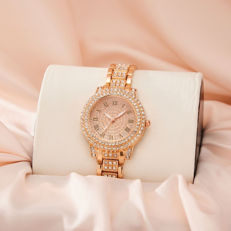 ساعت زنانه برند جینوا بند استیل نگین دار کد 7540