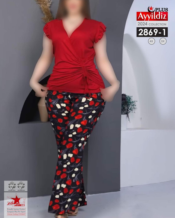 ست بلوز شلوار مجلسی سایز بزرگ کد 2869