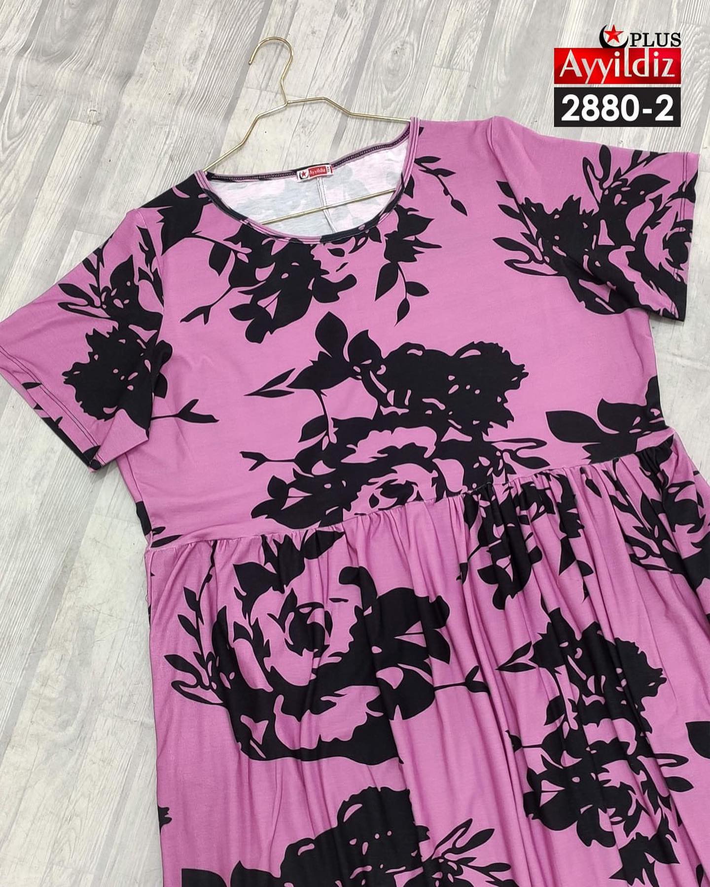 پیراهن بلند راحتی سایز بزرگ کد 2880