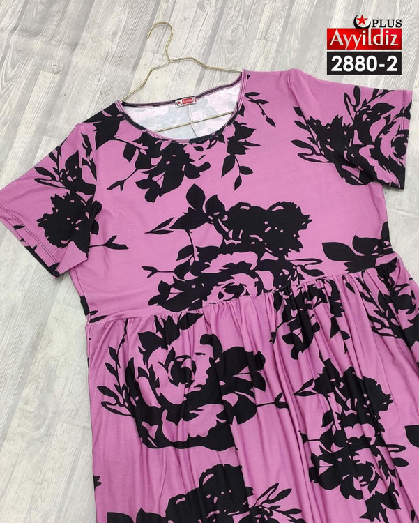 پیراهن بلند راحتی سایز بزرگ کد 2880