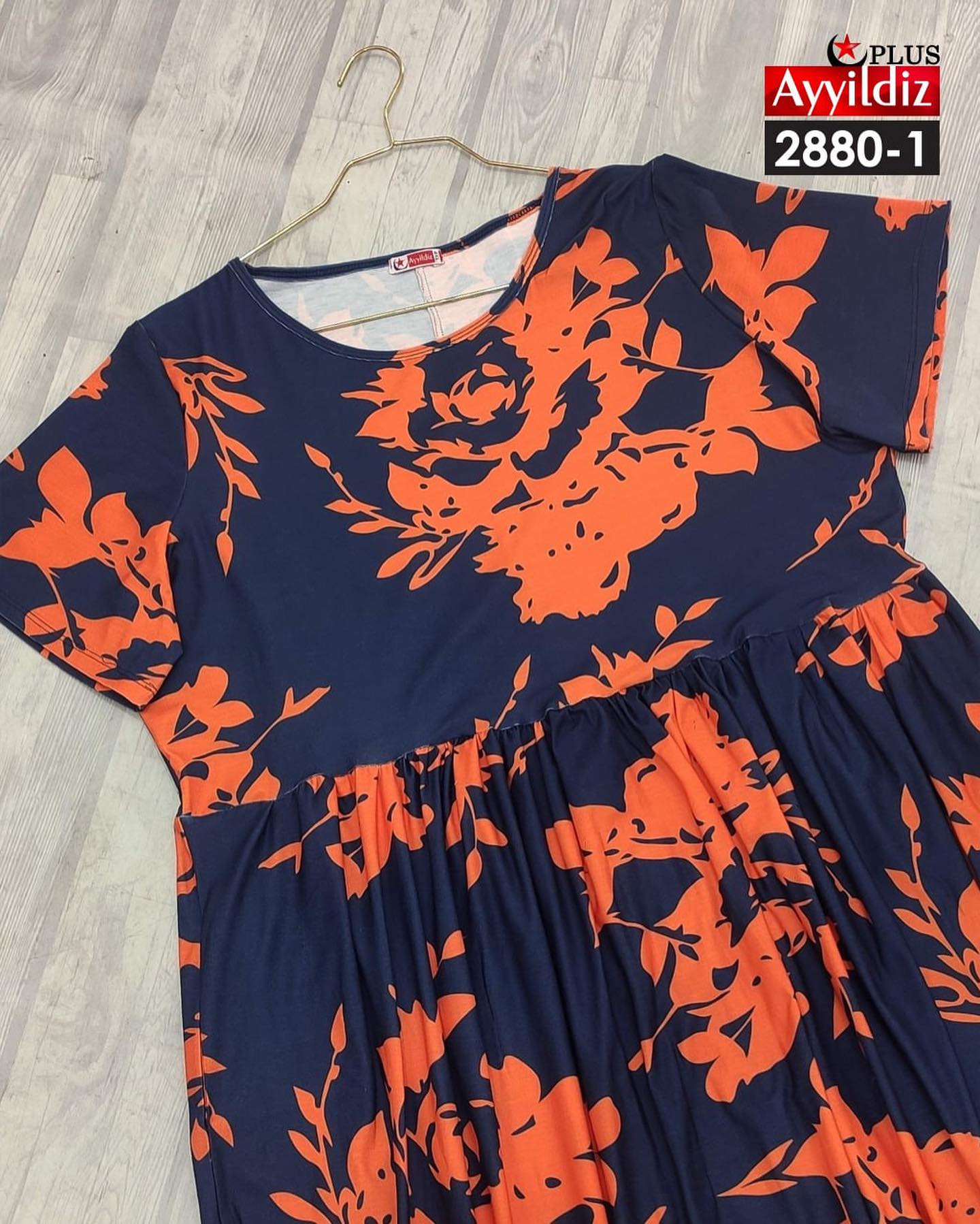پیراهن بلند راحتی سایز بزرگ کد 2880