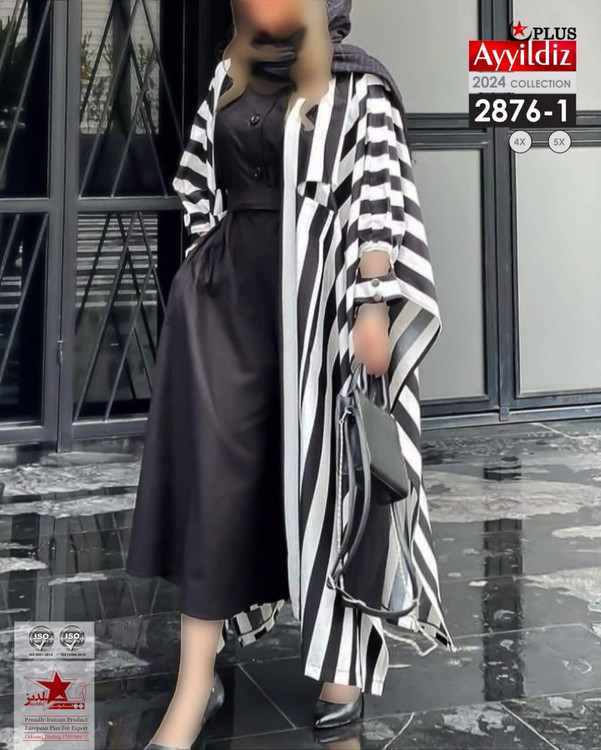 مانتو / آزاد جلو باز سایز بزرگ کد 2836