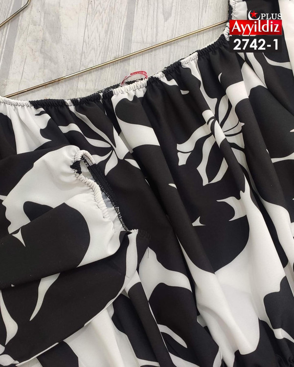 پیراهن ساحلی آستین سه ربع سایز بزرگ کد 2742