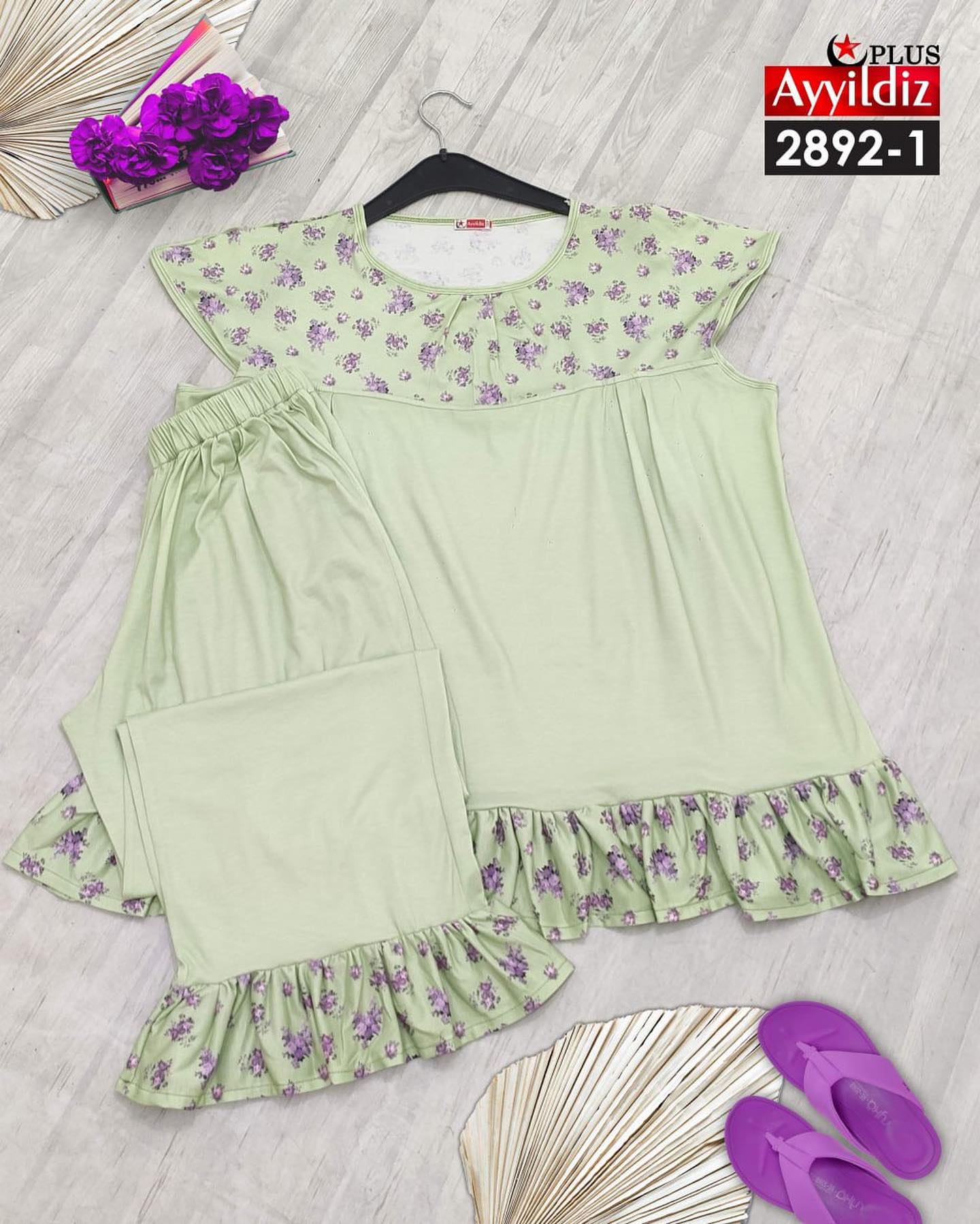 ست بلوز شلوار زنانه سایز بزرگ کد 2892