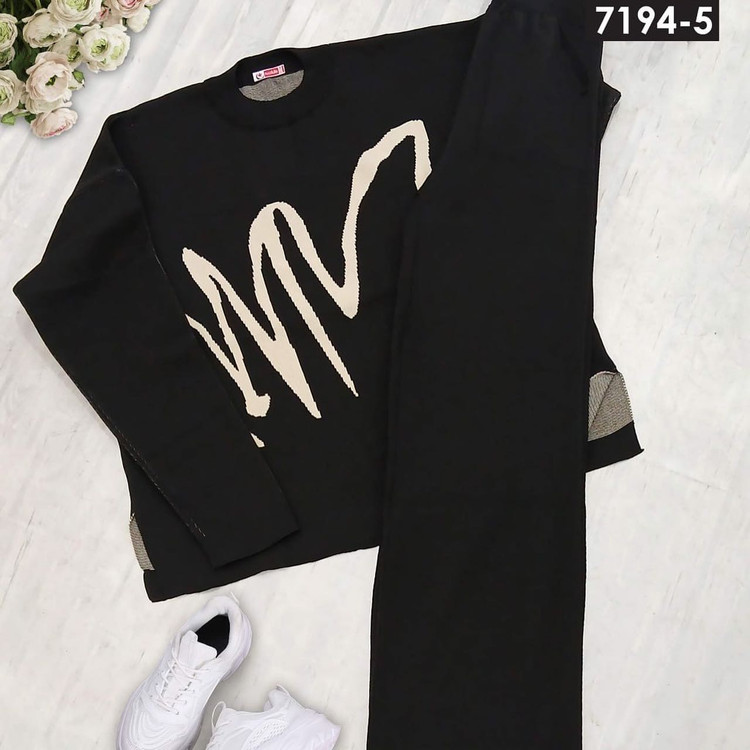 ست بلوز شلوار بافت پاییزه سایز بزرگ کد 7194/1