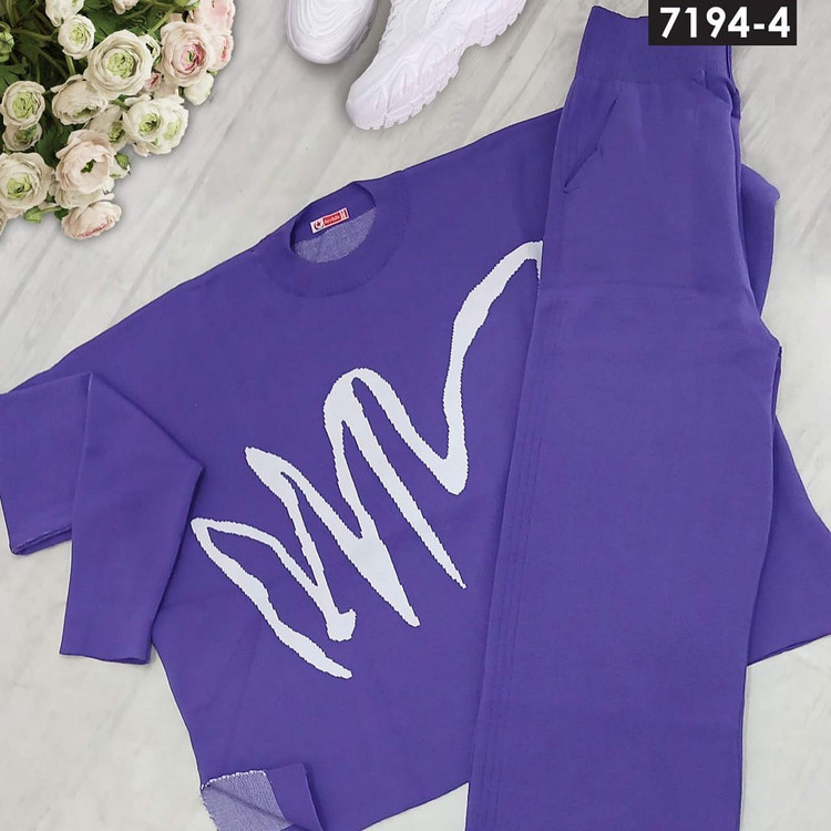 ست بلوز شلوار بافت پاییزه سایز بزرگ کد 7194/1