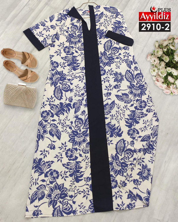 پیراهن ساحلی راحتی سایز بزرگ کد 2910