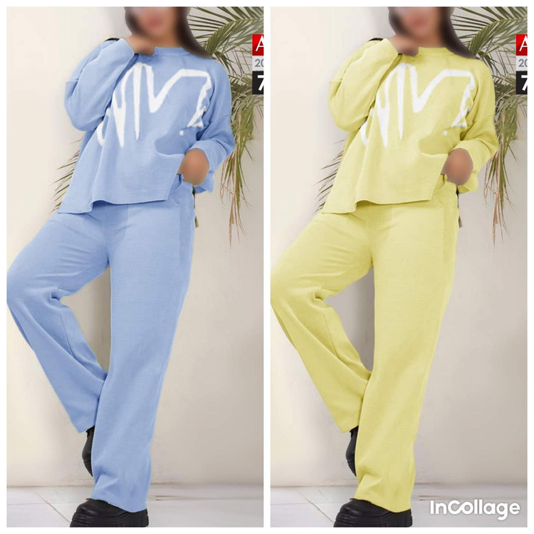 ست بلوز شلوار بافت پاییزه سایز بزرگ کد 7194/2