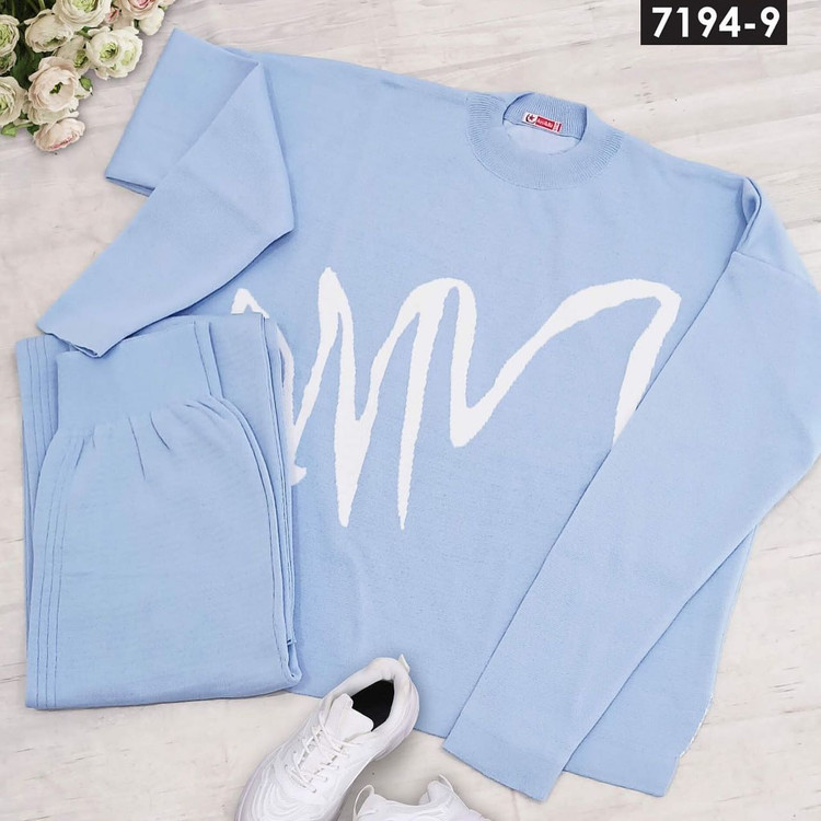 ست بلوز شلوار بافت پاییزه سایز بزرگ کد 7194/2