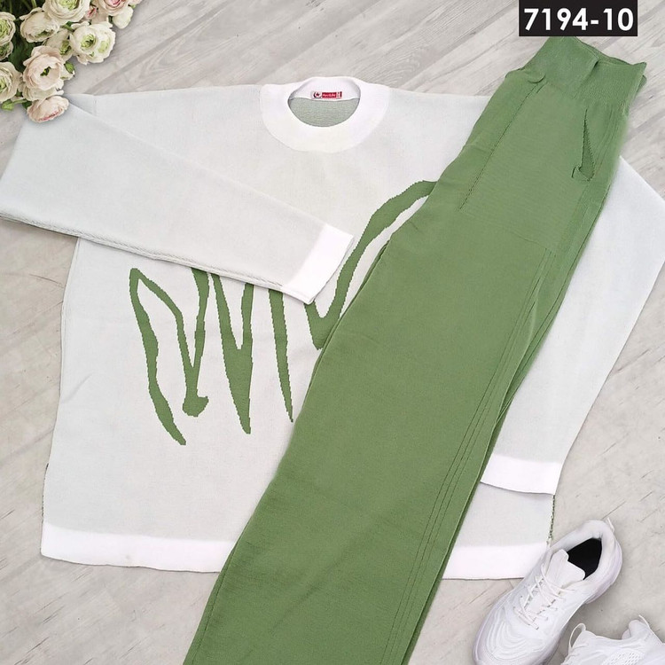 ست بلوز شلوار بافت پاییزه سایز بزرگ کد 7194/2