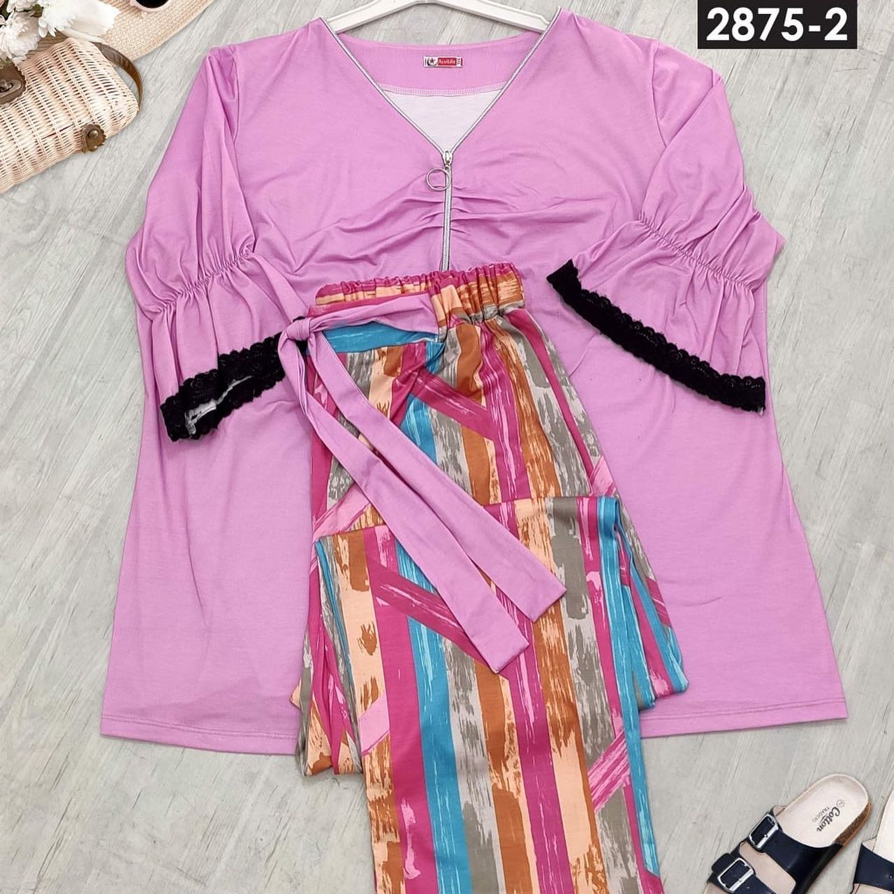 ست بلوز شلوار مجلسی سایز بزرگ کد 2875