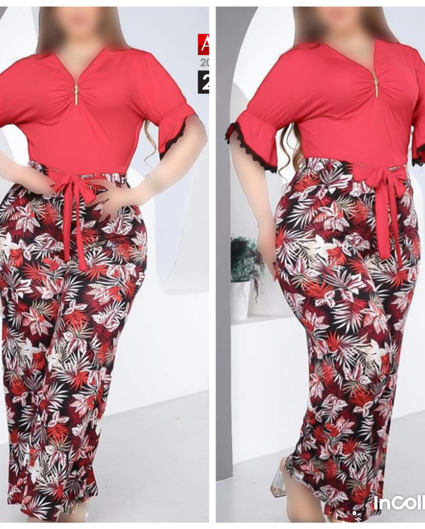 ست بلوز شلوار مجلسی زنانه سایز بزرگ کد 2875/1