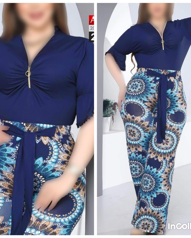 ست بلوز شلوار مجلسی زنانه سایز بزرگ کد 2875/1